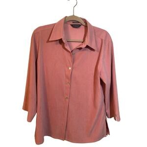 Van Heusen vintage career coral pink shirt jacket shacket womens size XL